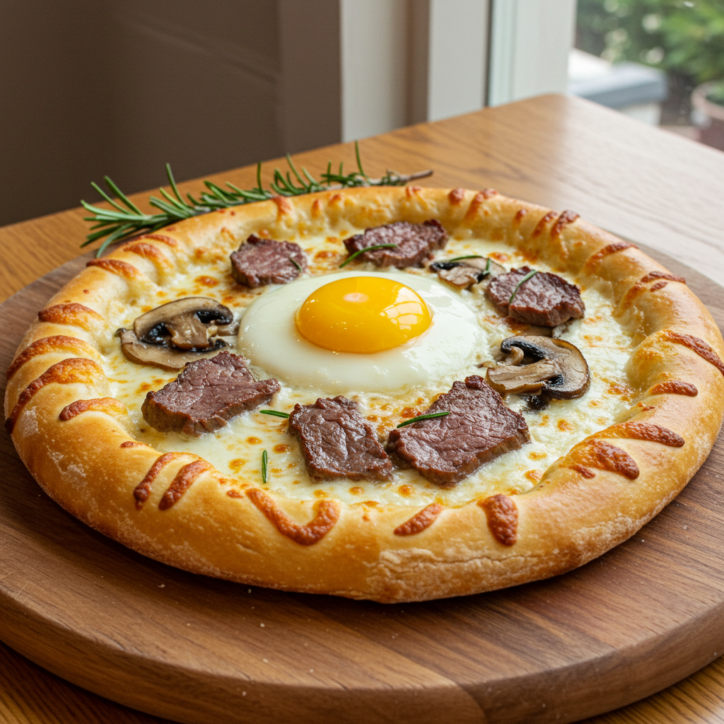 15. Steak and Mushroom Breakfast Pizza