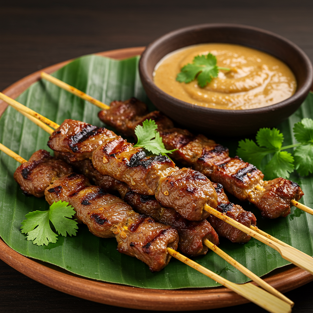 15. Steak Satay with Peanut Sauce