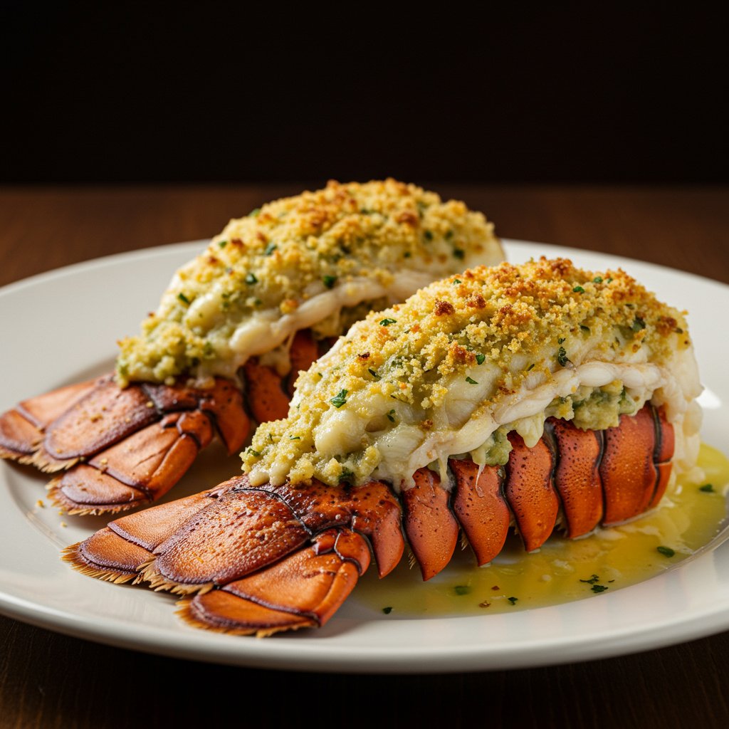 15. Stuffed Lobster Tails with Herbed Breadcrumbs