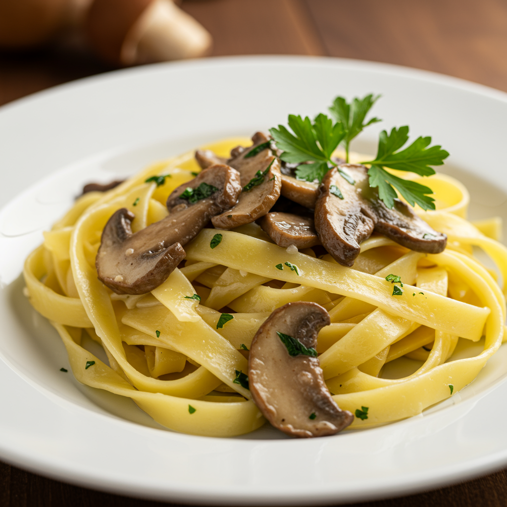 16. Mushroom Pasta with Truffle Oil