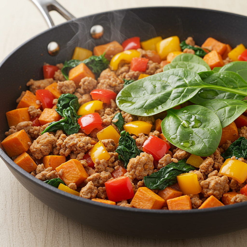 16. Sweet Potato and Ground Turkey Skillet