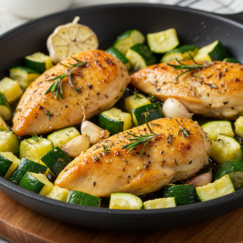 17. One-Pan Lemon Herb Chicken and Zucchini