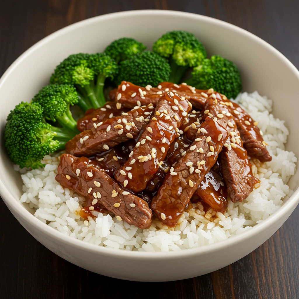 18. Sesame Ginger Beef Rice Bowls