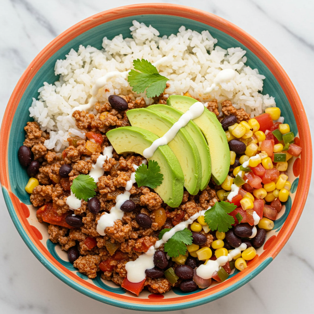 19. Southwest Beef and Rice Fiesta Bowl