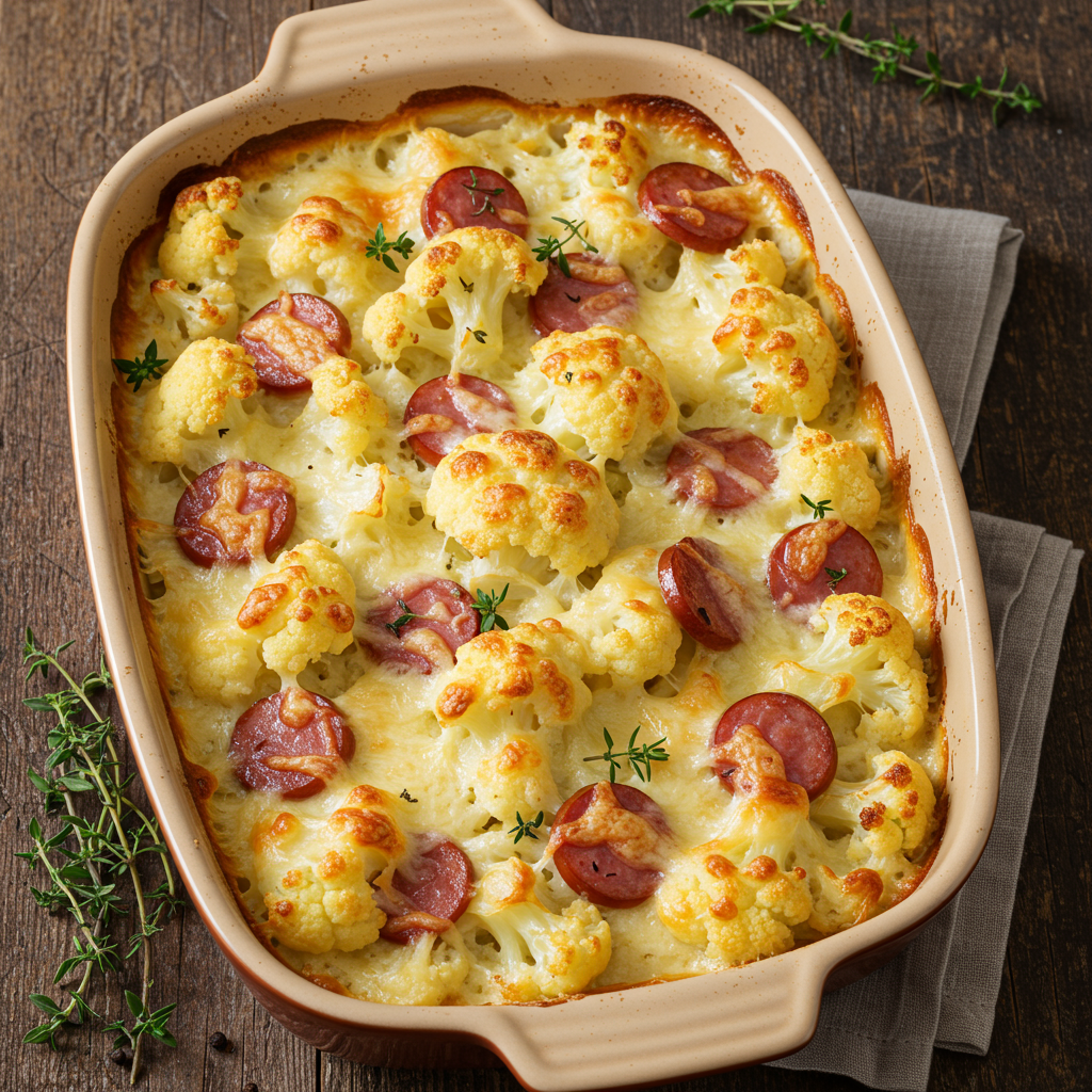 20. Kielbasa and Cauliflower Gratin