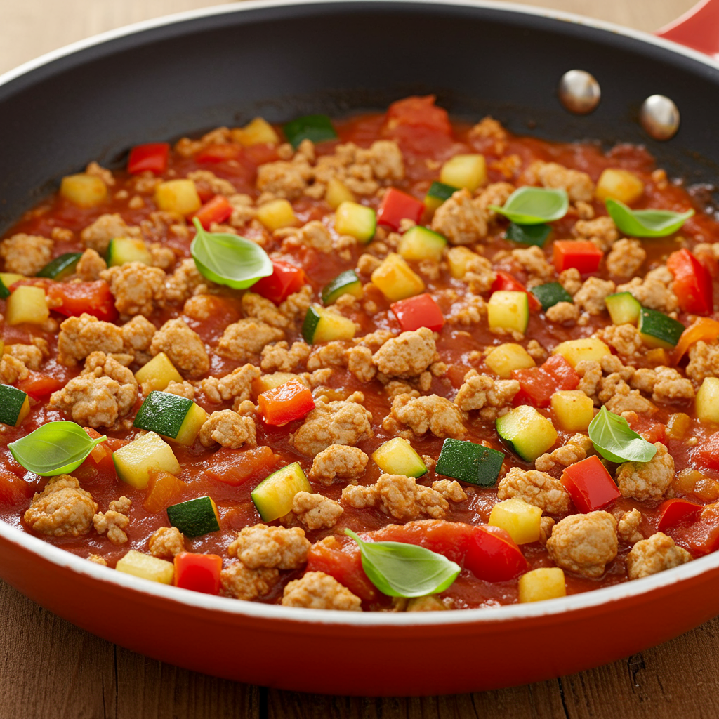 20. Zucchini and Ground Turkey Skillet