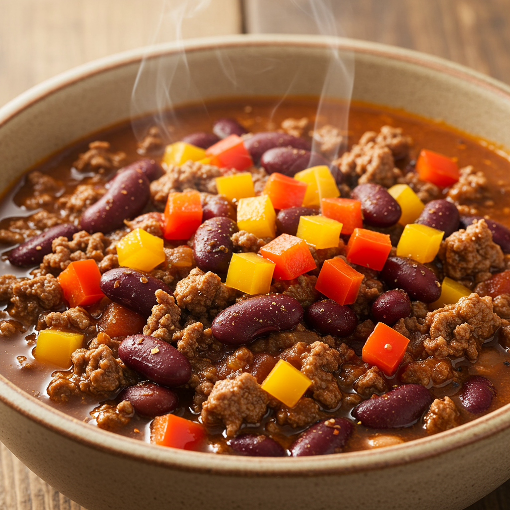 21. Bell Pepper and Beef Chili