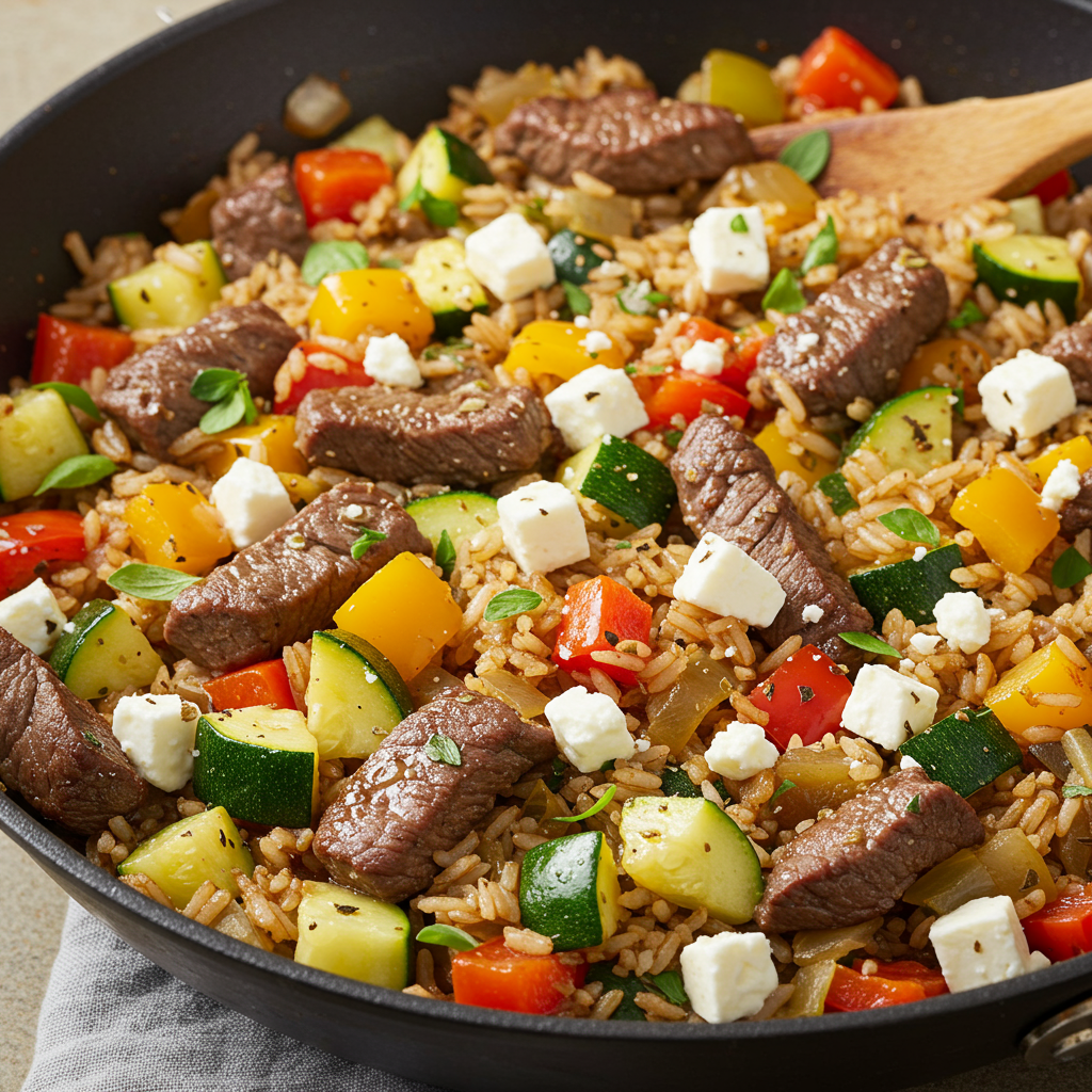 21. Mediterranean Herb Beef and Rice