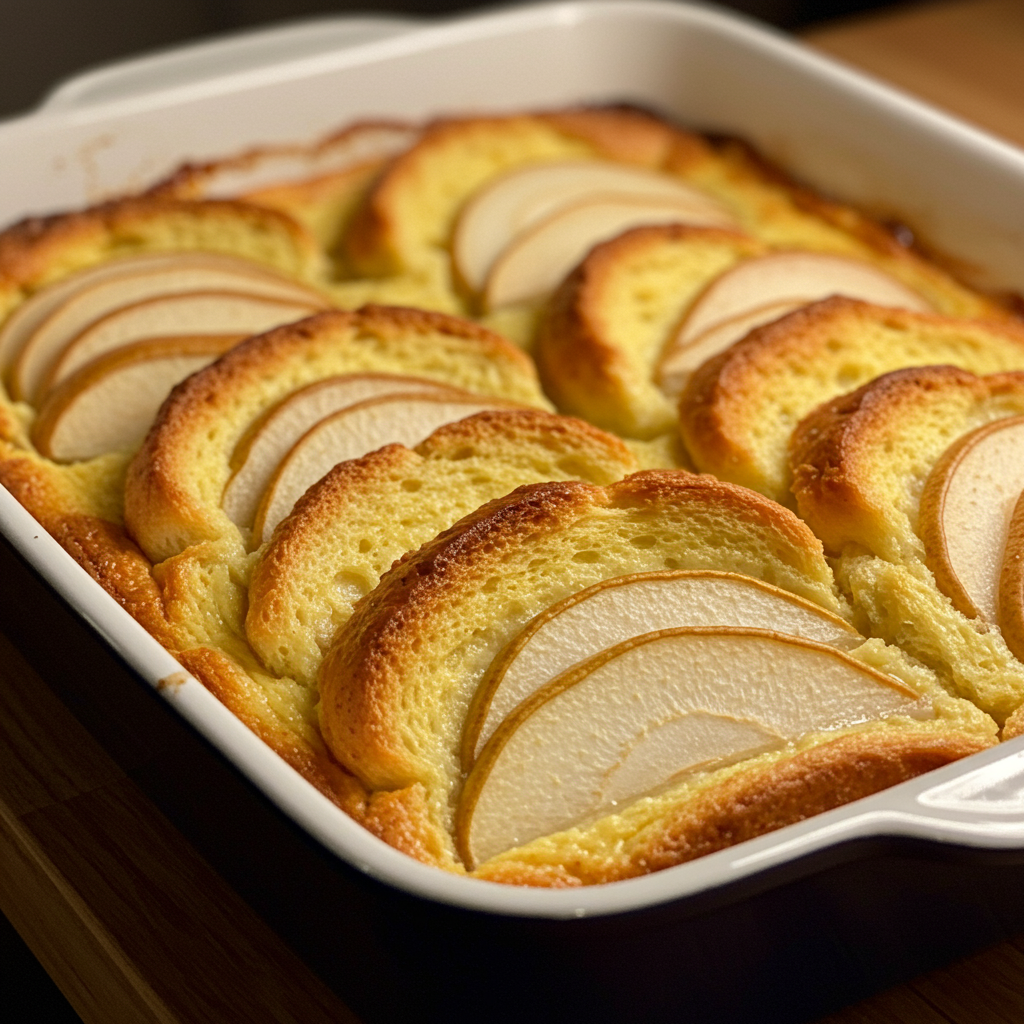 21. Pear and Cardamom Baked French Toast