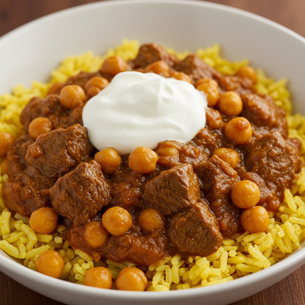 22. Curry-Spiced Beef and Rice