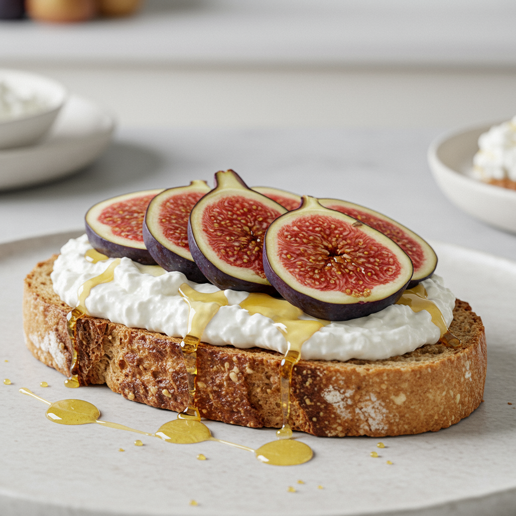 22. Fig and Honey Ricotta Toast