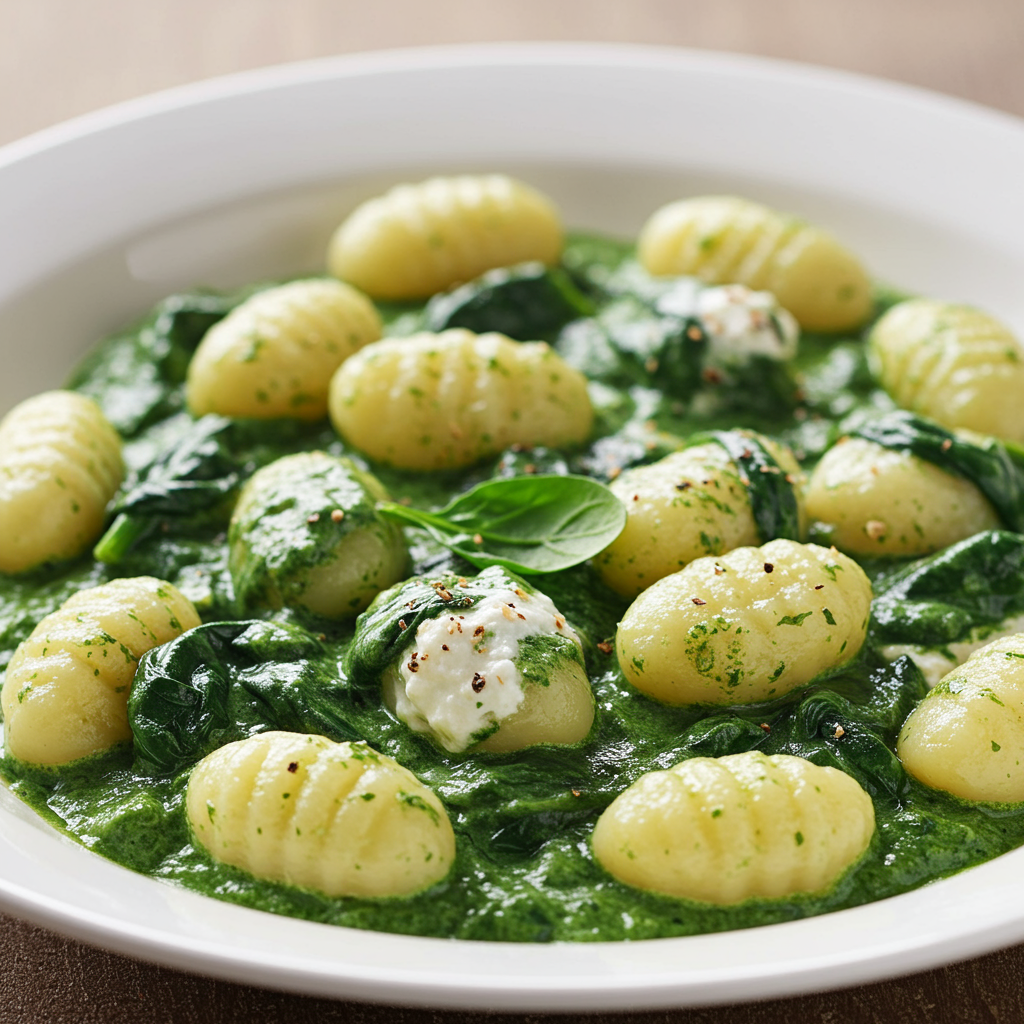 22. Gnocchi with Spinach and Ricotta Sauce