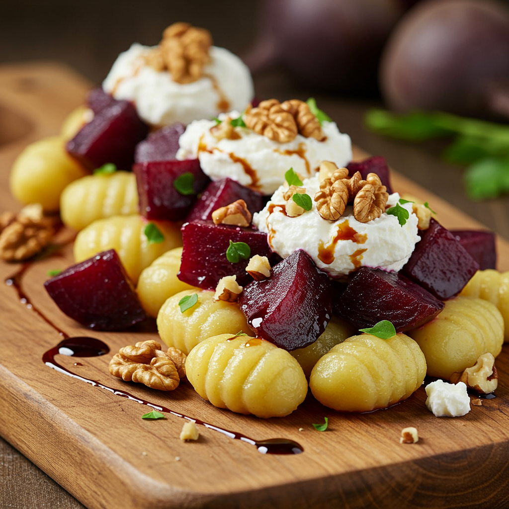 24. Gnocchi with Roasted Beets and Goat Cheese