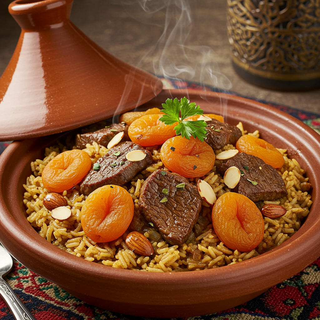 24. Moroccan-Inspired Beef and Rice