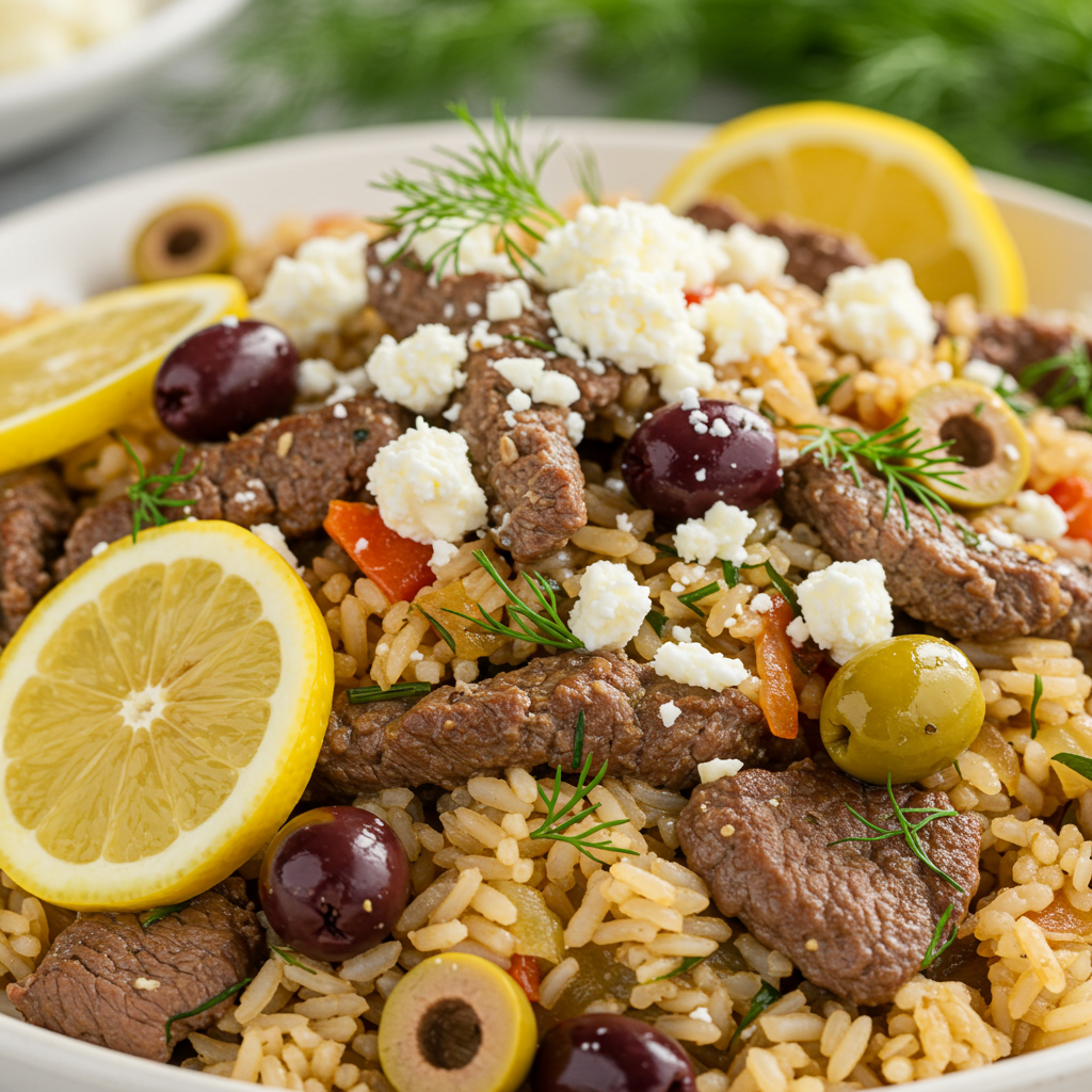 25. Greek-Style Beef and Rice with Lemon