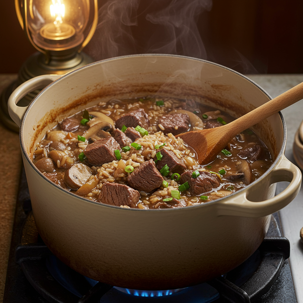 25. One-Pot Beef and Mushroom Rice