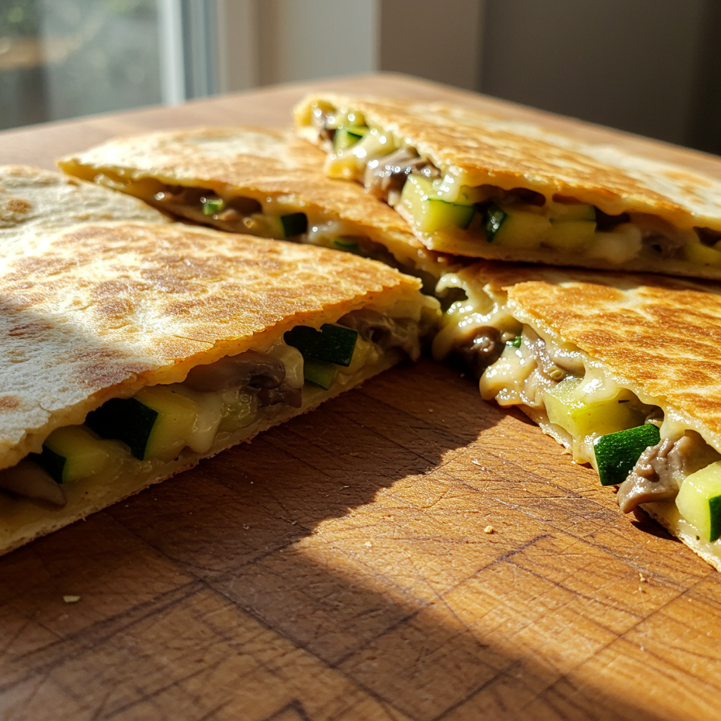 25. Zucchini and Mushroom Quesadillas