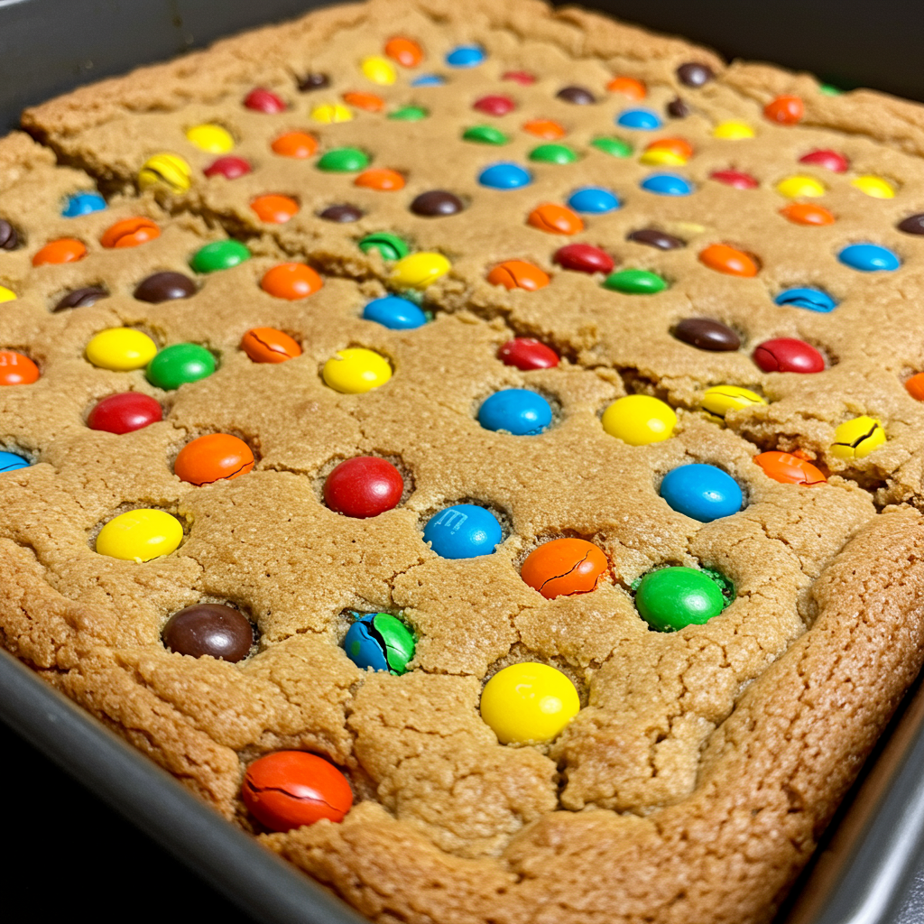 26. M&M Cookie Bars