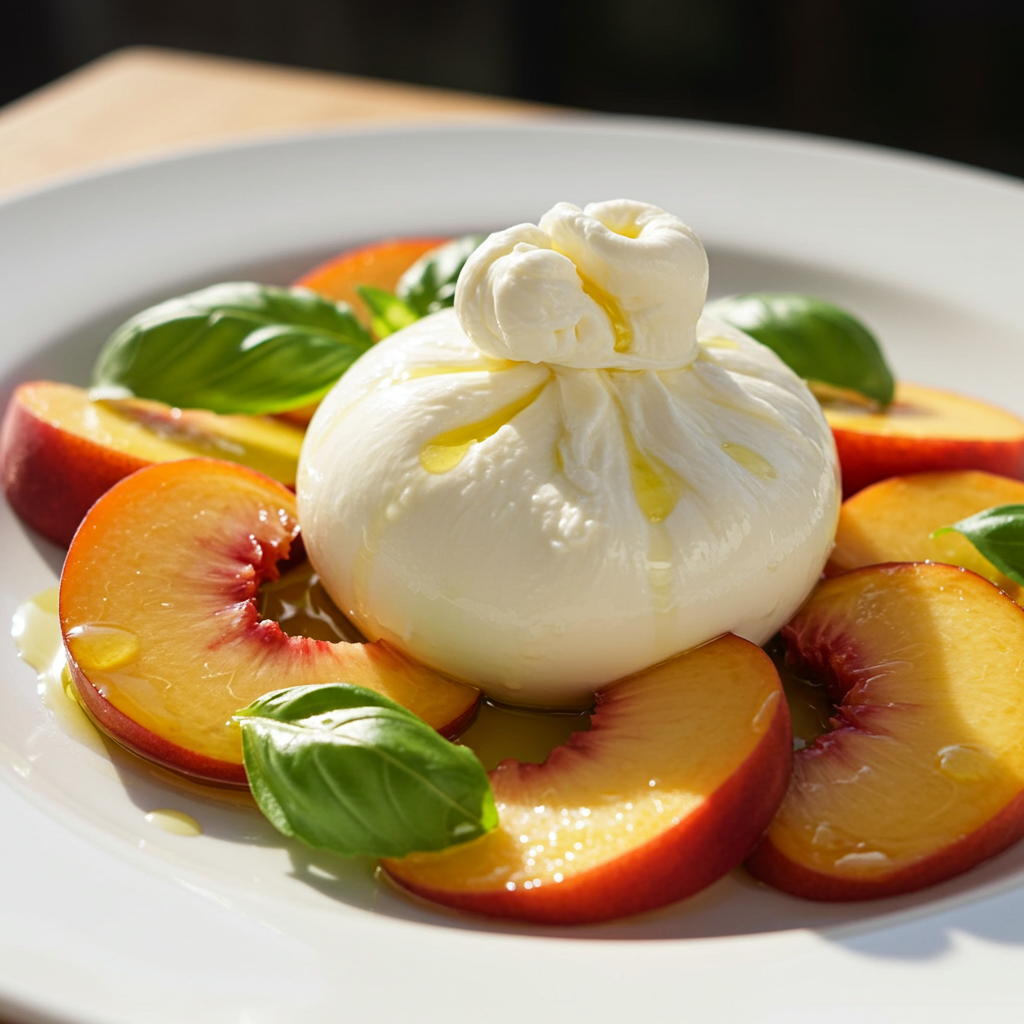 33. Peach and Burrata Salad